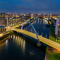 Buy canvas prints of Clyde Arc Bridge at Night by Apollo Aerial Photography