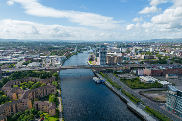 View Down The River Clyde Picture Board by Apollo Aerial Photography