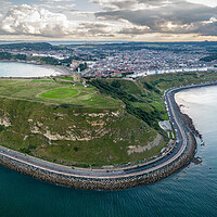 Buy canvas prints of Scarborough Castle Panorama by Apollo Aerial Photography