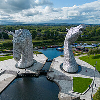 Buy canvas prints of Kelpies Sculpture Falkirk by Apollo Aerial Photography