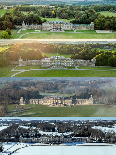 Wentworth Woodhouse Through The Seasons Picture Board by Apollo Aerial Photography