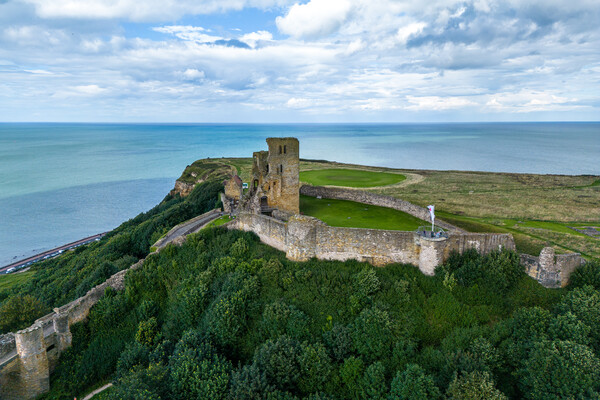 Scarborough Castle Picture Board by Apollo Aerial Photography