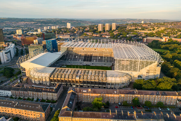 St James Park NUFC Picture Board by Apollo Aerial Photography