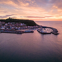 Buy canvas prints of Scarborough Harbour Sunrise by Apollo Aerial Photography
