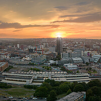 Buy canvas prints of Sheffield Skyline Sunset by Apollo Aerial Photography