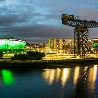 Buy canvas prints of Glasgow Waterfront at Night by Apollo Aerial Photography
