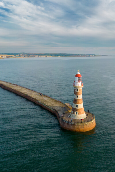 Roker Lighthouse Picture Board by Apollo Aerial Photography