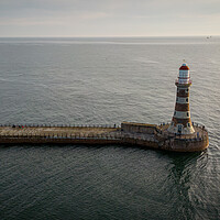 Buy canvas prints of Roker Lighthouse and Pier by Apollo Aerial Photography