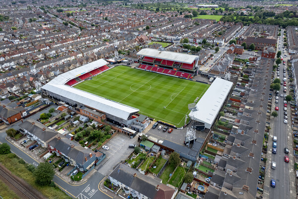 Blundell Park Grimsby Town FC Picture Board by Apollo Aerial Photography
