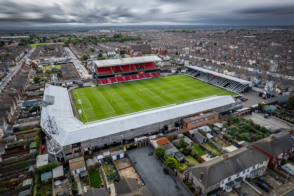 Blundell Park Stormy Skies Picture Board by Apollo Aerial Photography
