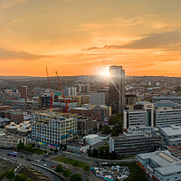 Buy canvas prints of Sheffield Cityscape Sunset by Apollo Aerial Photography