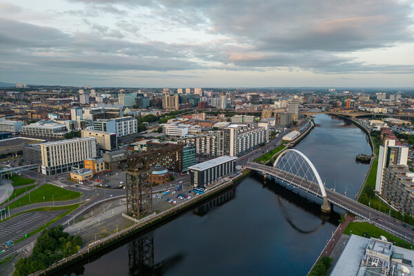 The Clyde Arc Bridge Picture Board by Apollo Aerial Photography