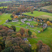 Buy canvas prints of Easby Abbey From The Air by Apollo Aerial Photography