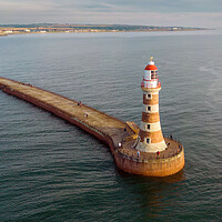 Buy canvas prints of Roker Pier Lighthouse by Apollo Aerial Photography