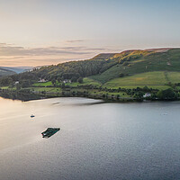 Buy canvas prints of Ladybower At Sunset by Apollo Aerial Photography