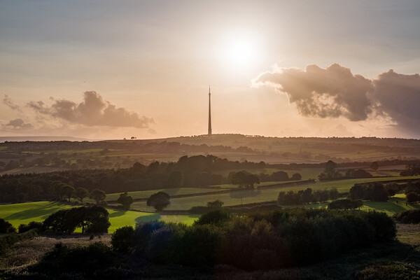 Emley Moor Mast Silhouette Picture Board by Apollo Aerial Photography