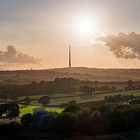 Buy canvas prints of Emley Moor Mast Silhouette by Apollo Aerial Photography