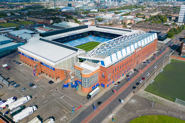 Ibrox Stadium Picture Board by Apollo Aerial Photography