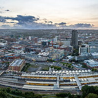 Buy canvas prints of Sheffield Sunset Cityscape by Apollo Aerial Photography