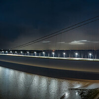 Buy canvas prints of Humber Bridge at Night by Apollo Aerial Photography