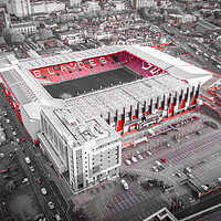Buy canvas prints of Bramall Lane Red by Apollo Aerial Photography
