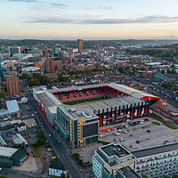 Buy canvas prints of Sunrise over Bramall Lane by Apollo Aerial Photography