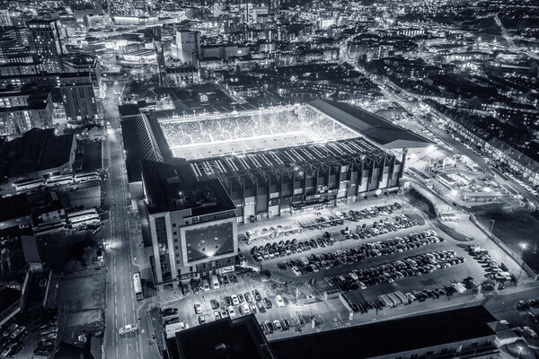 Bramall Lane Black and White Picture Board by Apollo Aerial Photography
