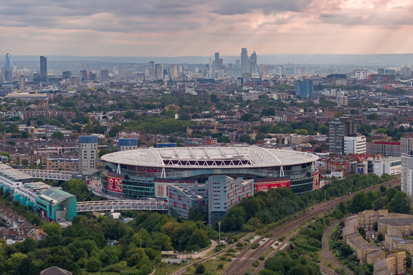 The Emirates London Backdrop Picture Board by Apollo Aerial Photography