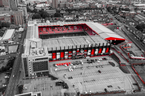 Bramall Lane Red Pop Picture Board by Apollo Aerial Photography
