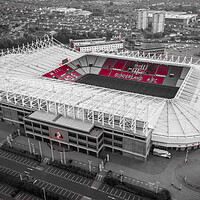 Buy canvas prints of Stadium of Light Red by Apollo Aerial Photography