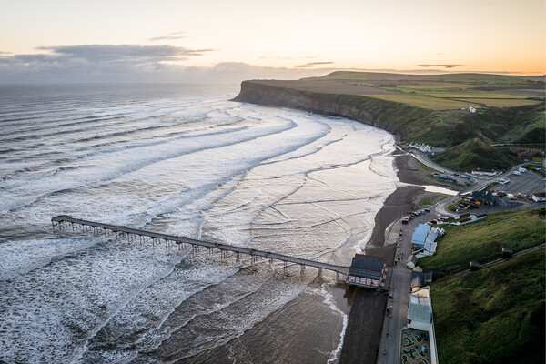 A saltburn by the sea Sunrise Picture Board by Apollo Aerial Photography