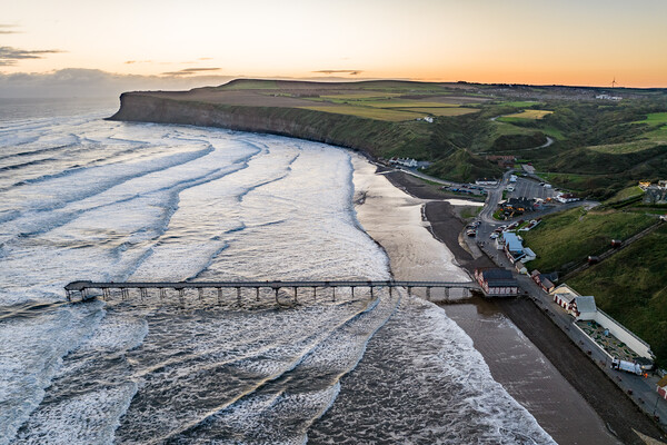 A Saltburn Sunrise Picture Board by Apollo Aerial Photography