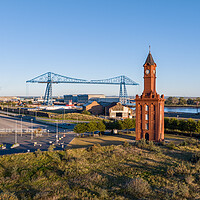 Buy canvas prints of Clock Tower and the Transporter Bridge by Apollo Aerial Photography