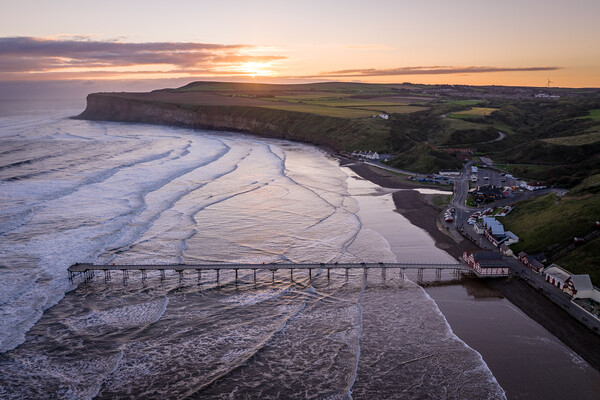 A Saltburn Sunrise Picture Board by Apollo Aerial Photography