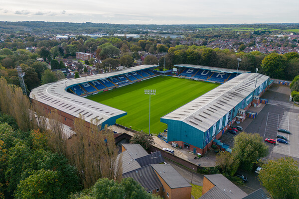 Gigg Lane Bury AFC Picture Board by Apollo Aerial Photography