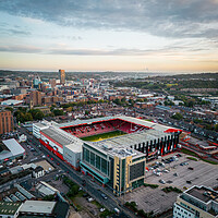 Buy canvas prints of Bramall Lane Dawn by Apollo Aerial Photography