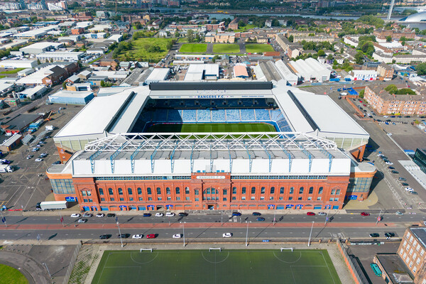 Ibrox Glasgow Rangers FC Picture Board by Apollo Aerial Photography