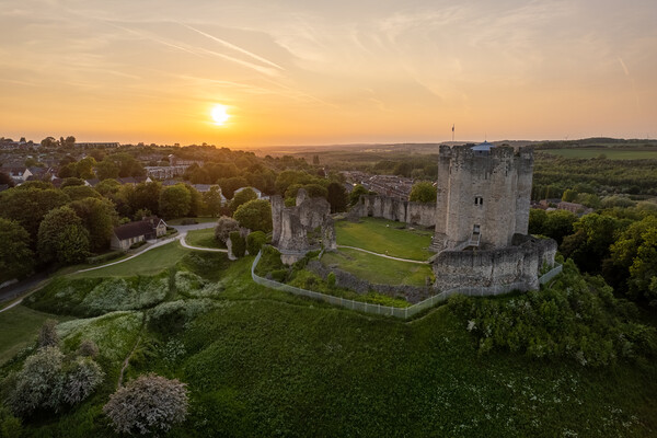 Conisbrough Sunset Picture Board by Apollo Aerial Photography