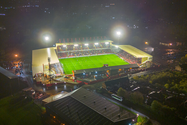 Oakwell Game Night Picture Board by Apollo Aerial Photography