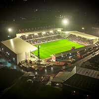 Buy canvas prints of Oakwell Stadium at Night by Apollo Aerial Photography