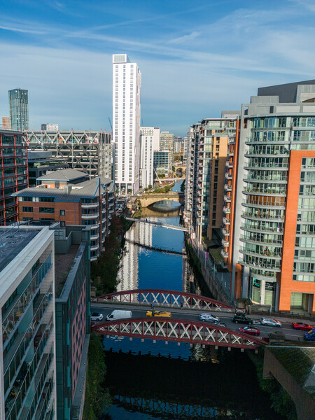 A View Down the River Irwell Picture Board by Apollo Aerial Photography