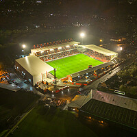 Buy canvas prints of Oakwell Under The Floodlights by Apollo Aerial Photography