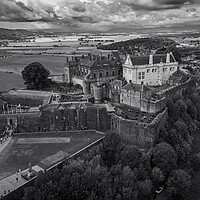 Buy canvas prints of Stirling Castle Mono by Apollo Aerial Photography