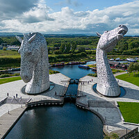 Buy canvas prints of The Kelpies From The Air by Apollo Aerial Photography