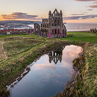 Buy canvas prints of Whitby Abbey Reflections by Apollo Aerial Photography