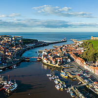 Buy canvas prints of The River Esk in to Whitby by Apollo Aerial Photography