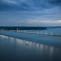 Buy canvas prints of The Humber Bridge at Night by Apollo Aerial Photography