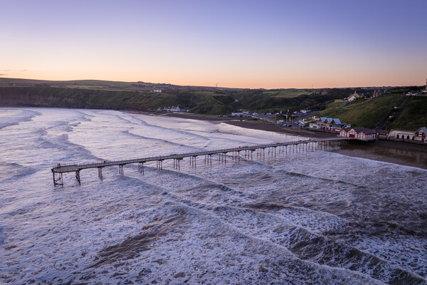 Saltburn by the Sea Dawn Picture Board by Apollo Aerial Photography