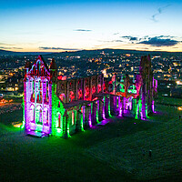 Buy canvas prints of Whitby Abbey Illuminations by Apollo Aerial Photography