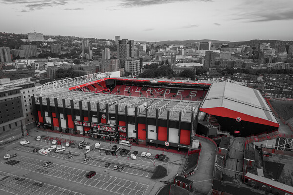 Bramall Lane Red Picture Board by Apollo Aerial Photography